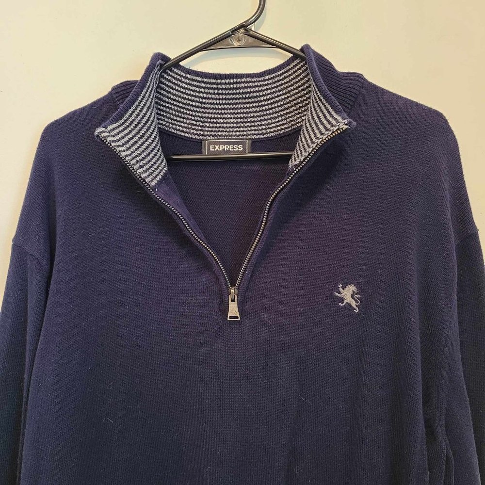 EXPRESS Men's Quarter Zip Navy Sweater XL